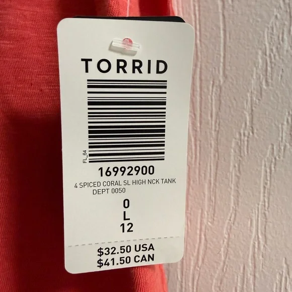 Torrid Classic Coral Tank Top Size 0 - Picture 3 of 3
